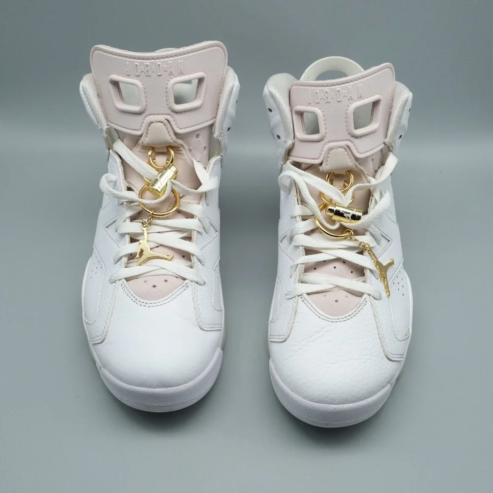 Nike Air Jordan 6 Retro Gold Hoops Wmns 11 Men 9.5 White Pink DH9696-100